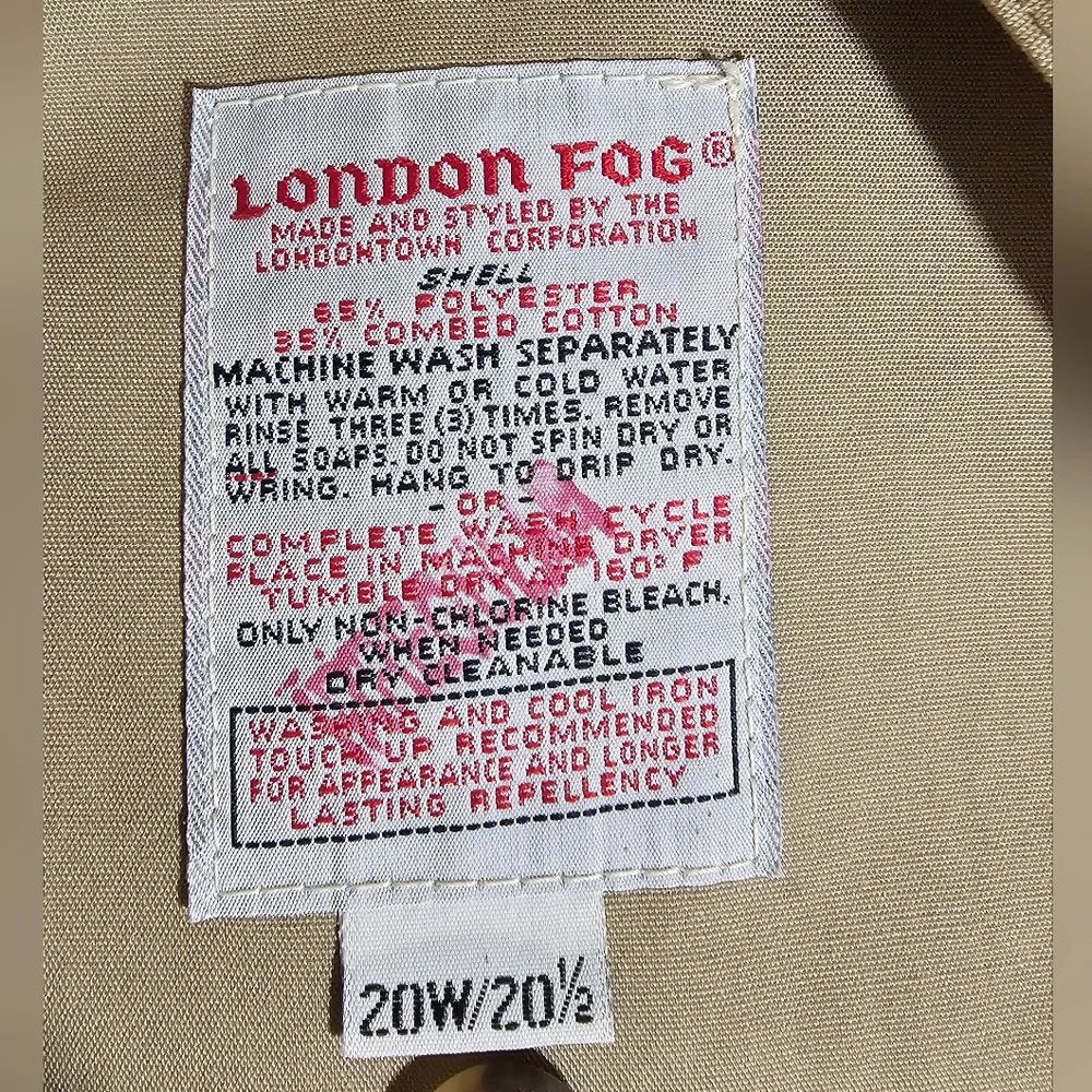 Vintage London Fog Womens Beige Double Breasted Trench Coat Size 20W/20 1/2 - Picture 4 of 10